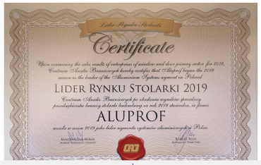 Podwójny tytuł Lidera rynku Stolarki, 11 raz dla firmy Aluprof