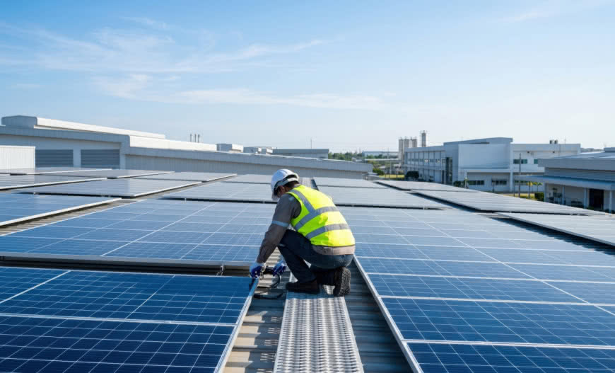 Fotowoltaika na dachu płaskim: bezpieczny montaż z systemem BauderSOLAR
